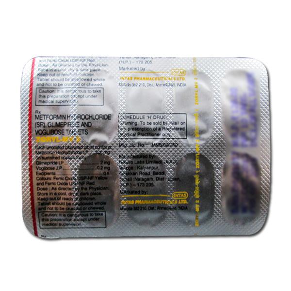 ZORYL MV 2MG TAB 10`S