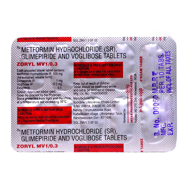 ZORYL MV 1/0.3 TAB 10`S