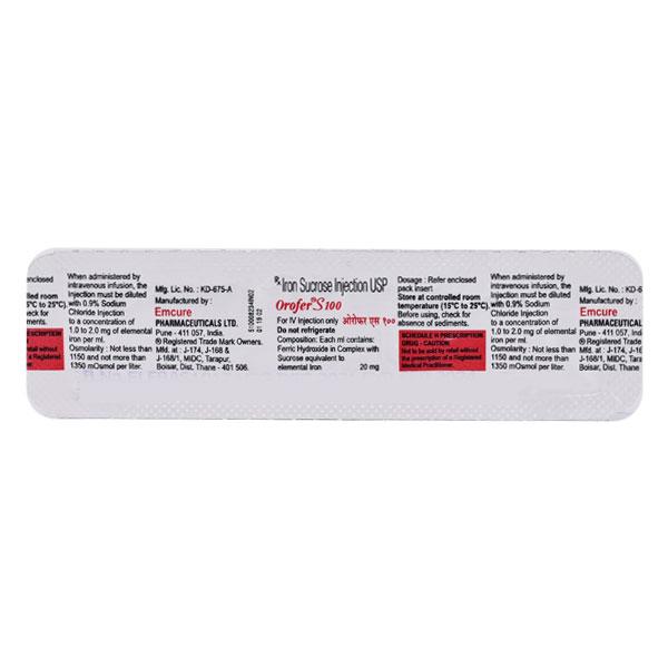 Orofer S 100mg Injection 5ml