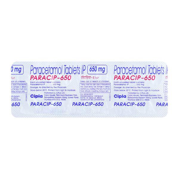 PARACIP 650mg Tablet 10's (se)