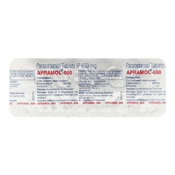 APRAMOL 650 Tablet 10's