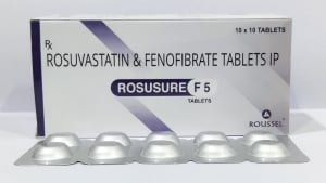 Rosuvastatin 5 Mg + Fenofibrate 160 Mg Tabs