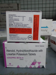 Atenolol 50 mg + Hydrochlorothiazide 12.5 mg + Losartan Potassium 50 mg Tabs