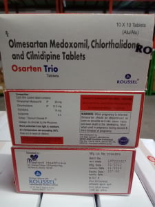 Olmesartan 20 mg + Chlorthalidone 12.5 mg + Cilnidipine 10 mg Tabs