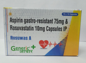 Rosuvastatin 10 Mg + Aspirin 75 Mg Caps (Rosuwas A 75)- GA