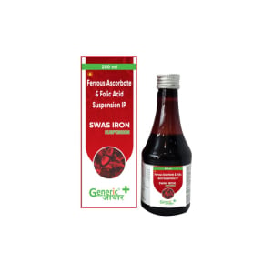 SWAS IRON Suspension - Ferrous Ascorbate IP 30 mg + Folic Acid IP 550 mcg- GA