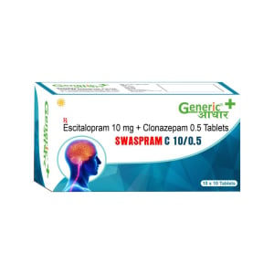 Escitalopram 10 mg + Clonazepam 0.5 mg Tabs (SWASPRAM C 10/0.5)- GA