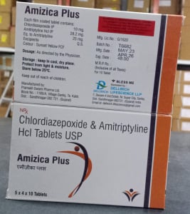 Chlordiazepoxide IP 10mg + Amitriptyline 25mg Tab