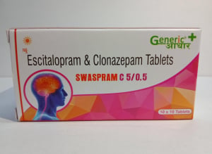 Escitalopram 5 mg + Clonazepam 0.5 mg (SWASPRAM C 5/0.5) Tabs- GA