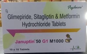 Glimepiride IP 1 mg + Sitagliptin Phosphate Monohydrate IP 50 mg + Metformin Hydrochloride IP 1000 mg Tab