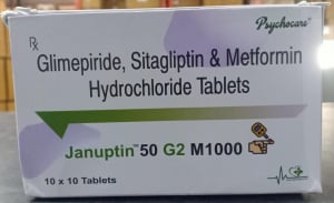 Glimepiride IP 2 mg + Sitagliptin Phosphate Monohydrate IP 50 mg + Metformin Hydrochloride IP 1000 mg Tab