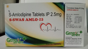 S-Amlodipine 2.5 mg (S-Swas Amlo-2.5) Tab- GA