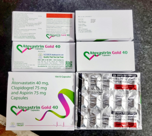 Atorvastatin 40 mg + Aspirin 75 mg + Clopidogrel 75 mg Caps