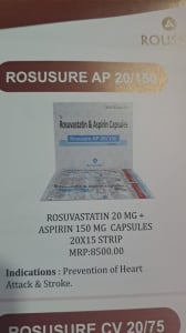 Rosuvastatin 20mg + Aspirin 150 mg Gastro - resistant Cap