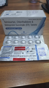 Telmisartan 40 mg + Chlorthalidone 6.25 mg + Metoprolol (ER) 25 mg Tabs