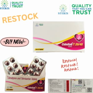 Telmisartan 40 mg + Cilnidipine 20 mg Tabs