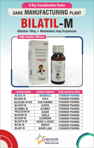 Bilastine 10mg + Montelukast 4mg syrup