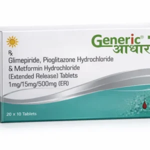 Glimepiride 1 mg + Pioglitazone 15 mg + Metformin Hydrochloride 500 mg ER Tabs- GA
