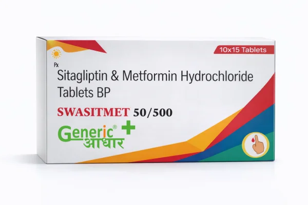 Sitagliptin 50 + Metformin 500 mg Tabs (Swasitmet 50/500)- GA