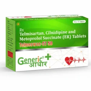 Telmisartan 40 mg + Cilnidipine 10 mg + Metoprolol (ER) 50 mg Tabs (Telmeswas CT 50)- GA