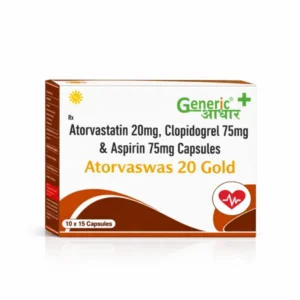 Atorvastatin 20 mg + Aspirin 75 mg + Clopidogrel 75 mg Caps (Atorvaswas 20 Gold)- GA