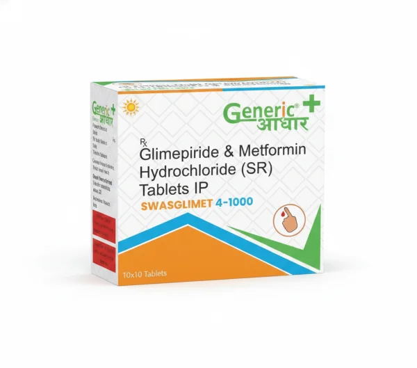 Glimepiride 4 mg + Metformin 1000 mg Tabs (SWASGLIMET 4/1000)-GA