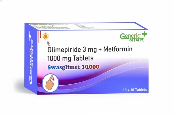 Glimepiride 3 mg + Metformin 1000 mg SR Tabs (SWASGLIMET 3/1000)- GA