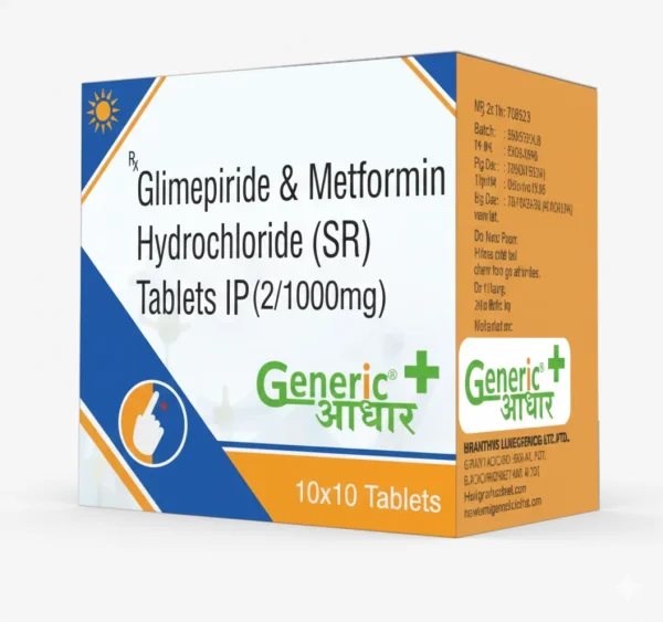 Glimepiride 2 mg + Metformin 1000 mg (SR) Tabs- GA