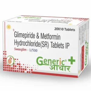 Glimepiride 1 mg + Metformin 500 mg PR Tabs (SWASGLIMET 1/500) - GA