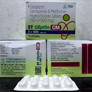 Glimepiride 2 mg + Sitagliptin 50 mg + Metformin Hydrochloride 500 mg Tablets