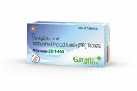 Vildagliptin 50 mg + Metformin 1000 mg SR Tabs (Vilswas-50/1000)- GA