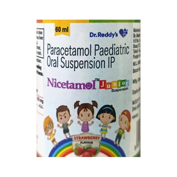 NICETAMOL JUNIOR 125MG STRAWBERRY FLAVOUR Suspension 60ml