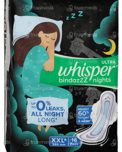 Whisper Bindazzz Nights Xxl+ Sanitary Pads 16