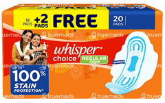 Whisper Choice Wings Regular Sanitary Pads 18+2 Free