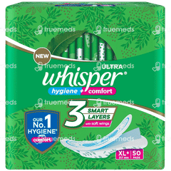 Whisper Ultra New Hygiene + Comfort Xl+ Sanitary Pads 50