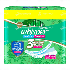 Whisper Ultra New Hygiene + Comfort Xl Sanitry Pads 60