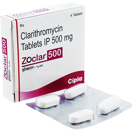 ZOCLAR 500MG TAB 4`S