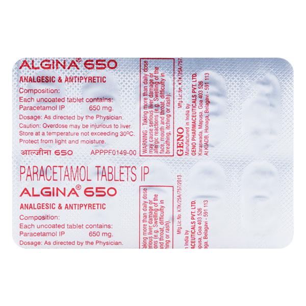 Algina 650mg Tablet 10'S