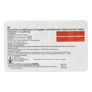 Ondero Met 2.5/500mg Tablet 10'S